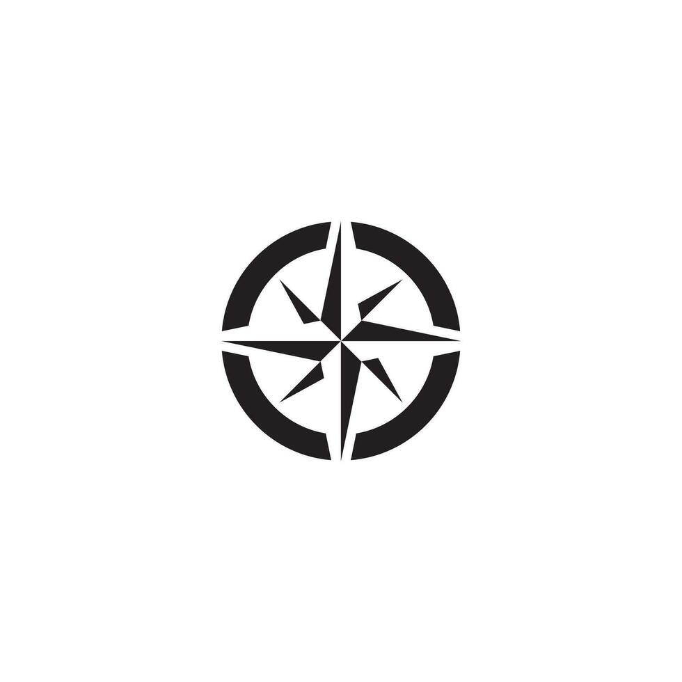boussole logo ou icône conception vecteur