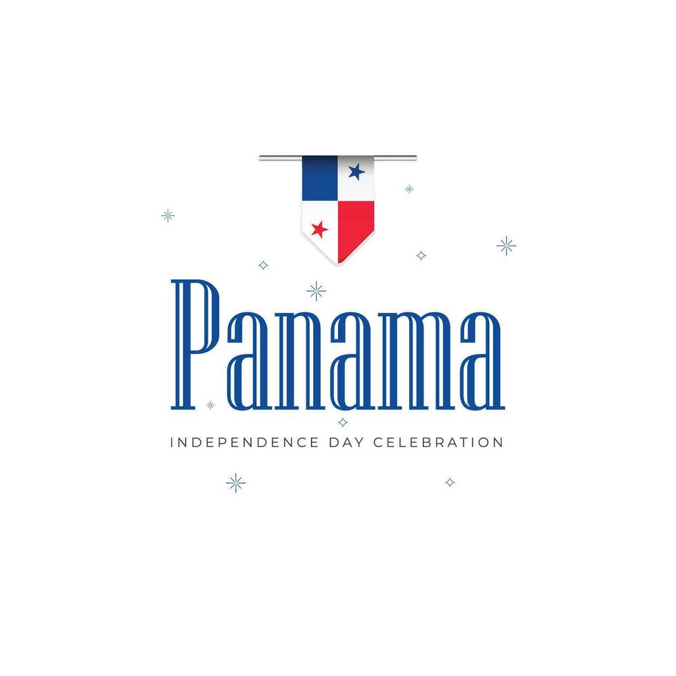 Panama indépendance journée bannière modèle vecteur