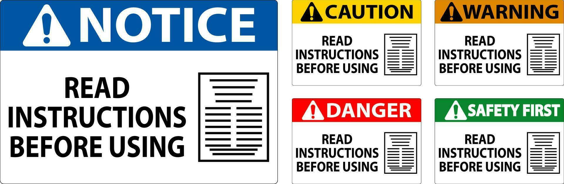 mise en garde machine signe lis instructions avant en utilisant vecteur