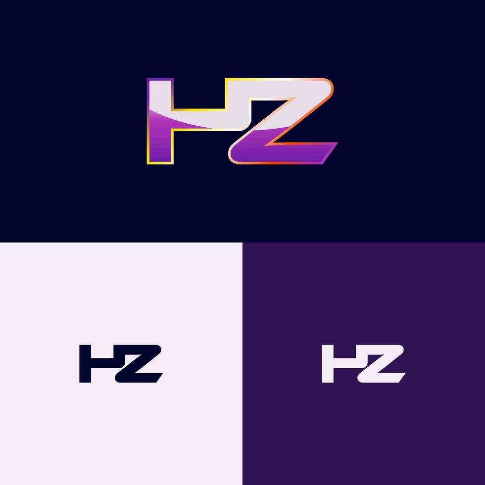 hz initiale logo avec pente style pour marque identité vecteur