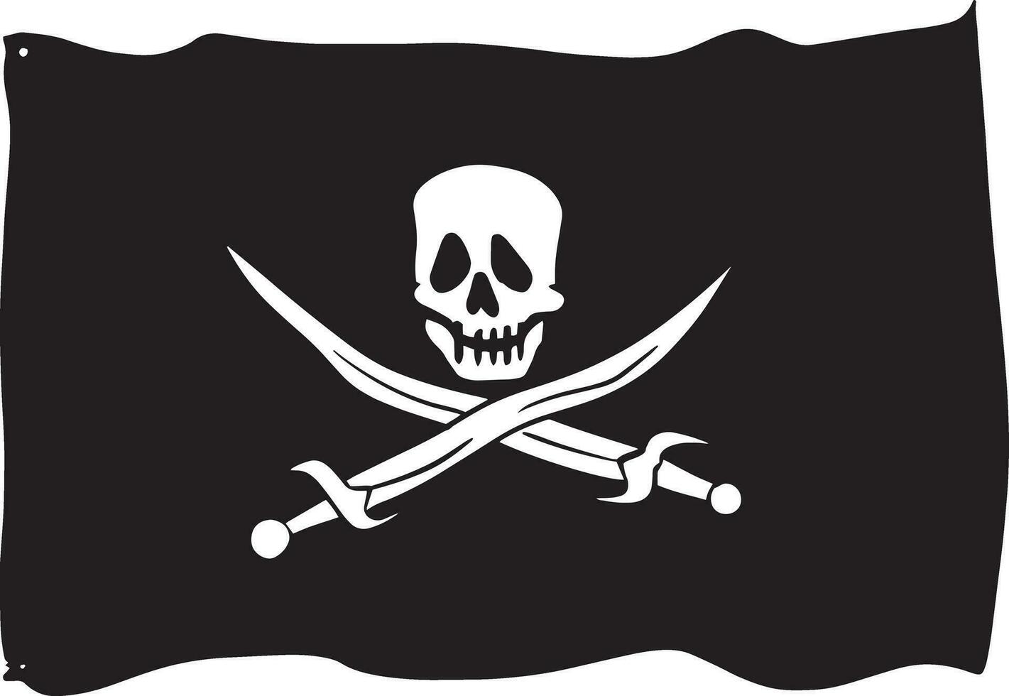 main tiré pirate drapeau vecteur