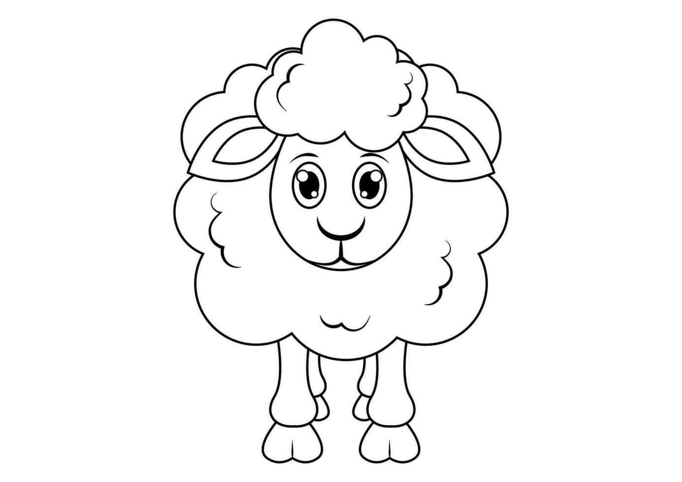 noir et blanc mouton dessin animé personnage vecteur. coloration page de une mouton vecteur