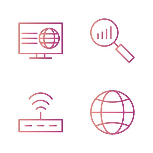 Ensemble d&#39;icônes d&#39;optimisation de moteur de recherche vecteur référencement