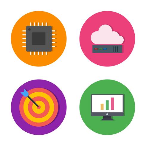 Ensemble d&#39;icônes d&#39;optimisation de moteur de recherche vecteur référencement