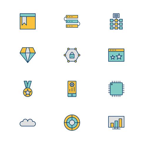 Ensemble d&#39;icônes d&#39;optimisation de moteur de recherche vecteur référencement