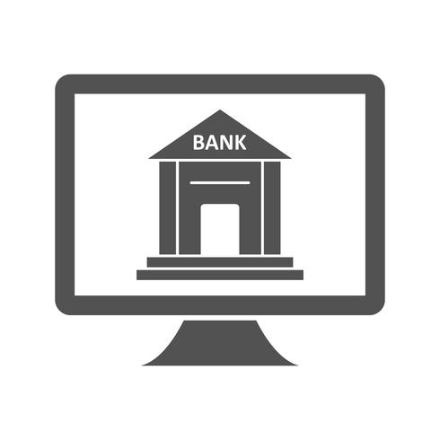 Icône de vecteur de services bancaires par Internet