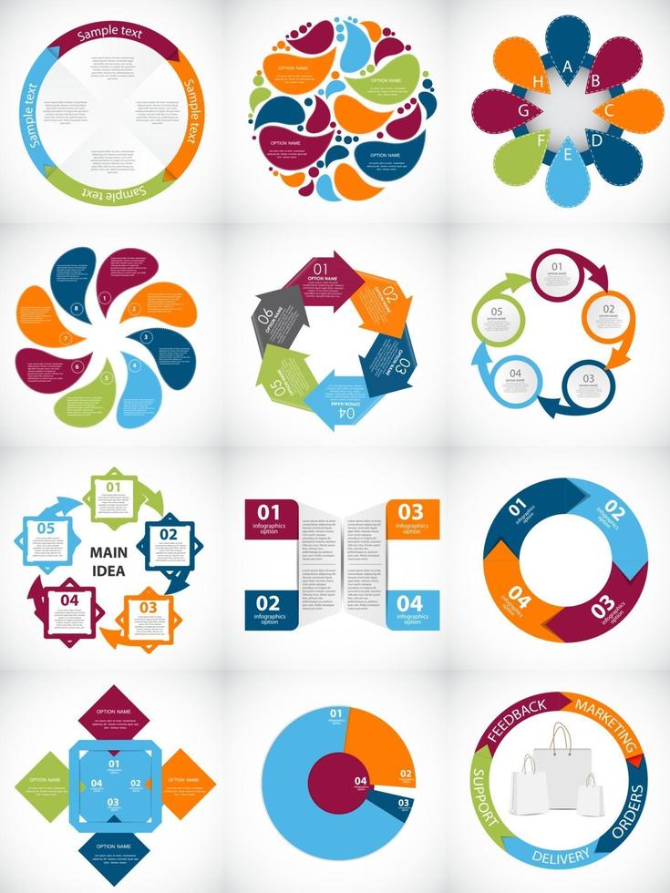 collection de modèles d'infographie pour l'illustration vectorielle d'affaires vecteur