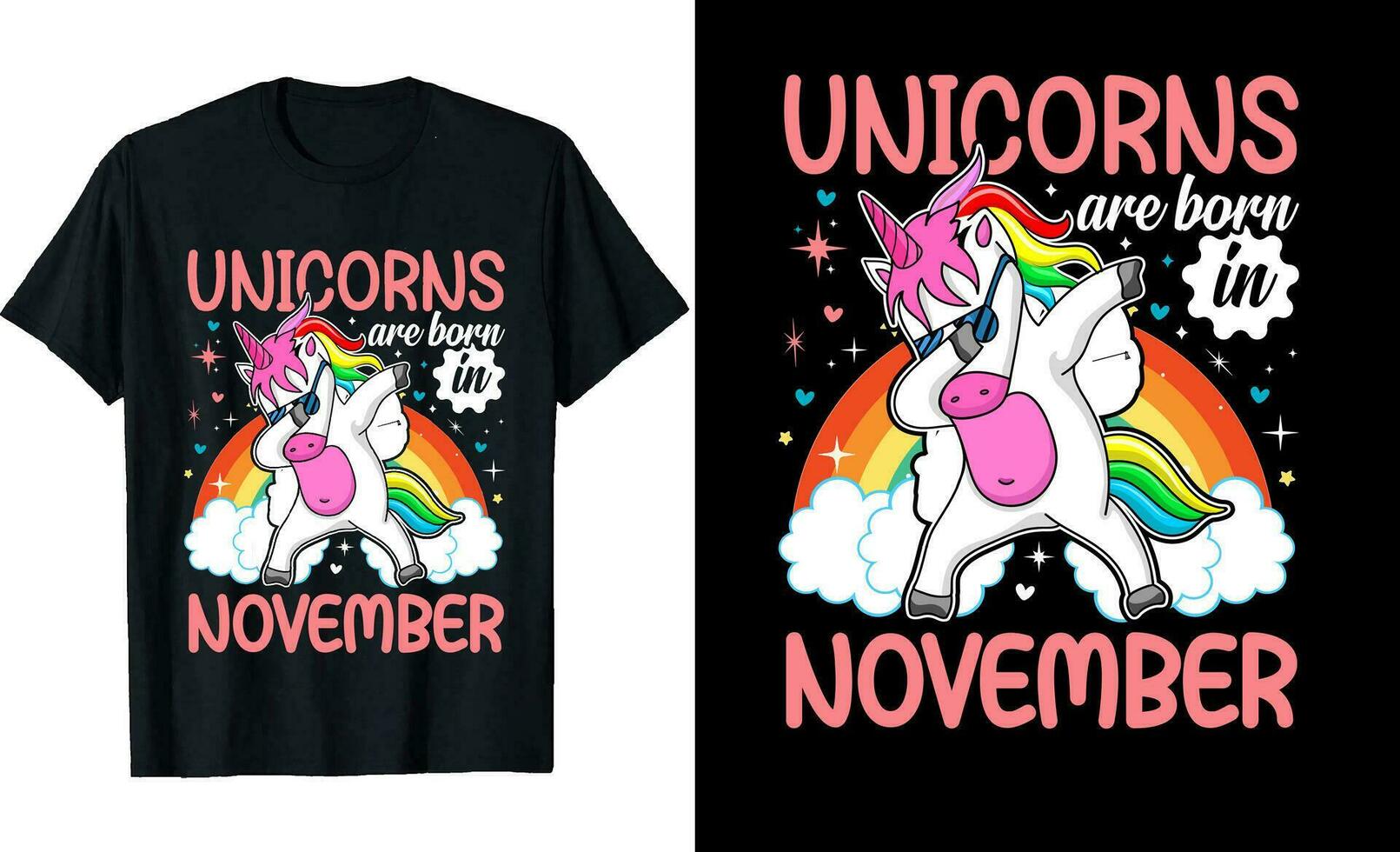 licornes sont née dans novembre ou anniversaire t chemise conception ou licornes t chemise conception ou affiche conception ou t chemise conception ou Licorne vecteur