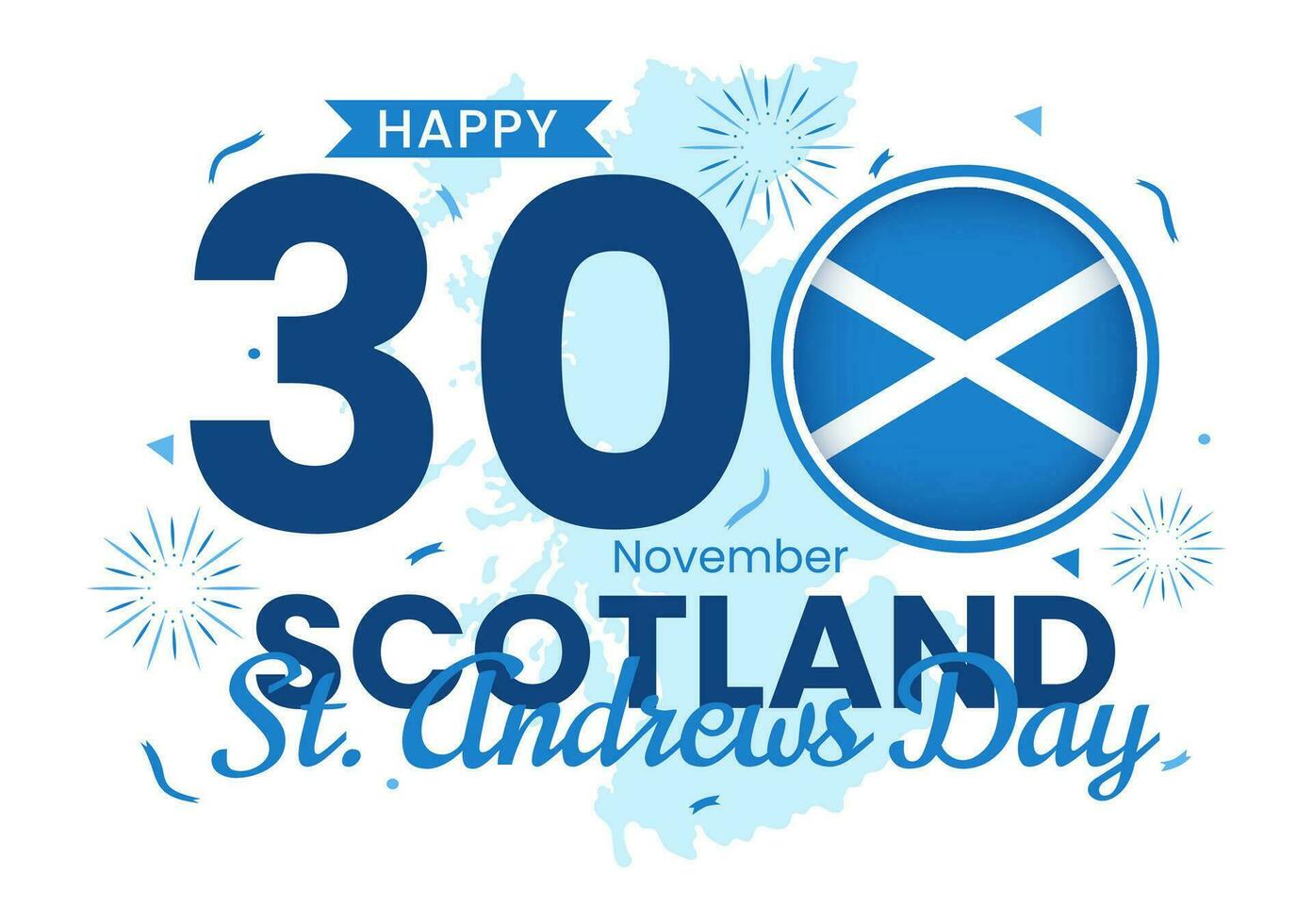 content st Andrew journée vecteur illustration sur 30 novembre avec Écosse drapeau dans nationale vacances fête plat dessin animé bleu Contexte conception