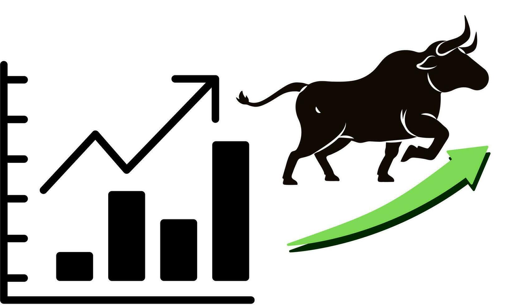 taureau et ours marché tendance dans crypto devise ou actions. Commerce échange, vert en haut ou rouge vers le bas flèches graphique. crypto-monnaie prix graphique vecteur. vecteur