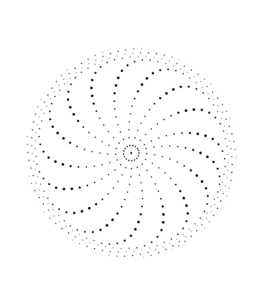 cercles avec noir Couleur points sur leur ensemble, cmyk vecteur illustration de une fleur avec une cercle et une point, mandala vecteur