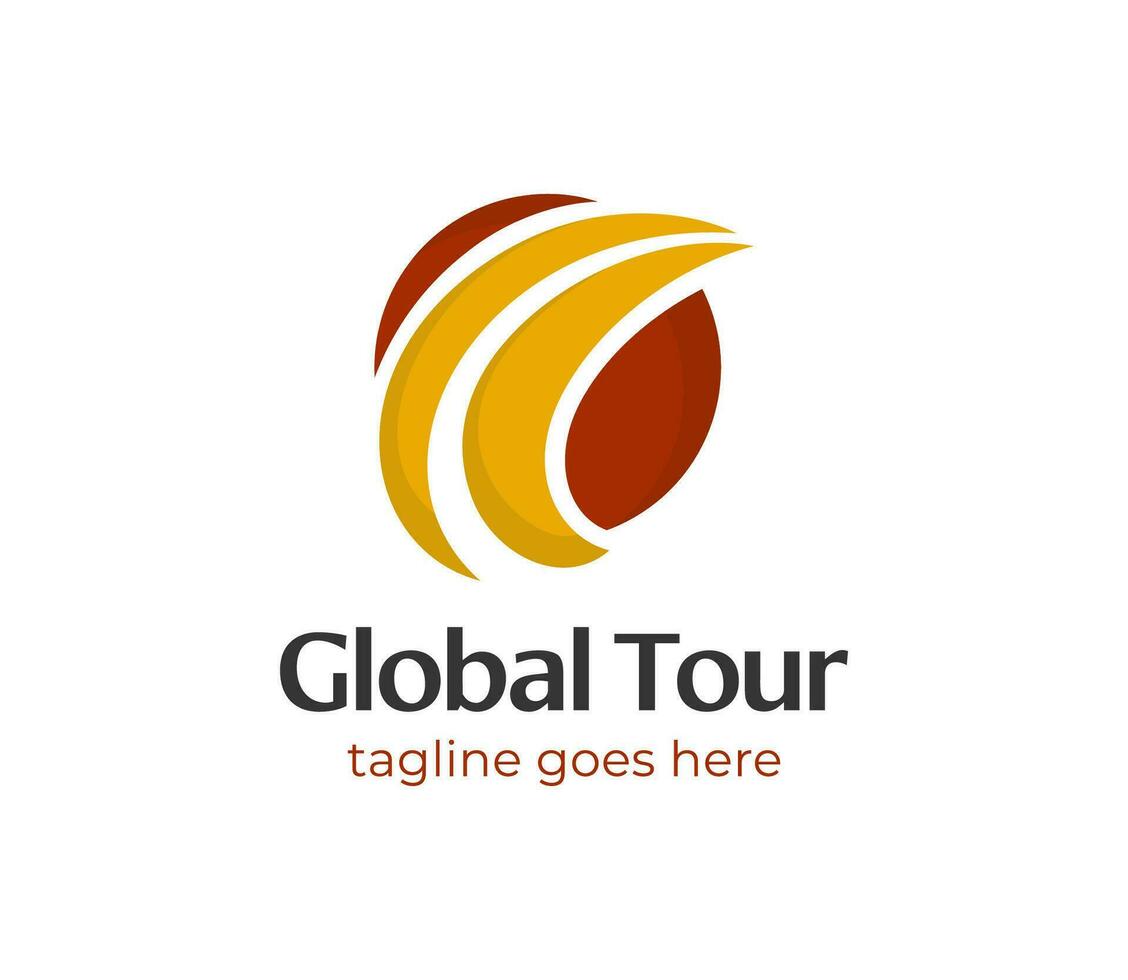 abstrait globe logo conception pour voyage et Voyage agence logo vecteur