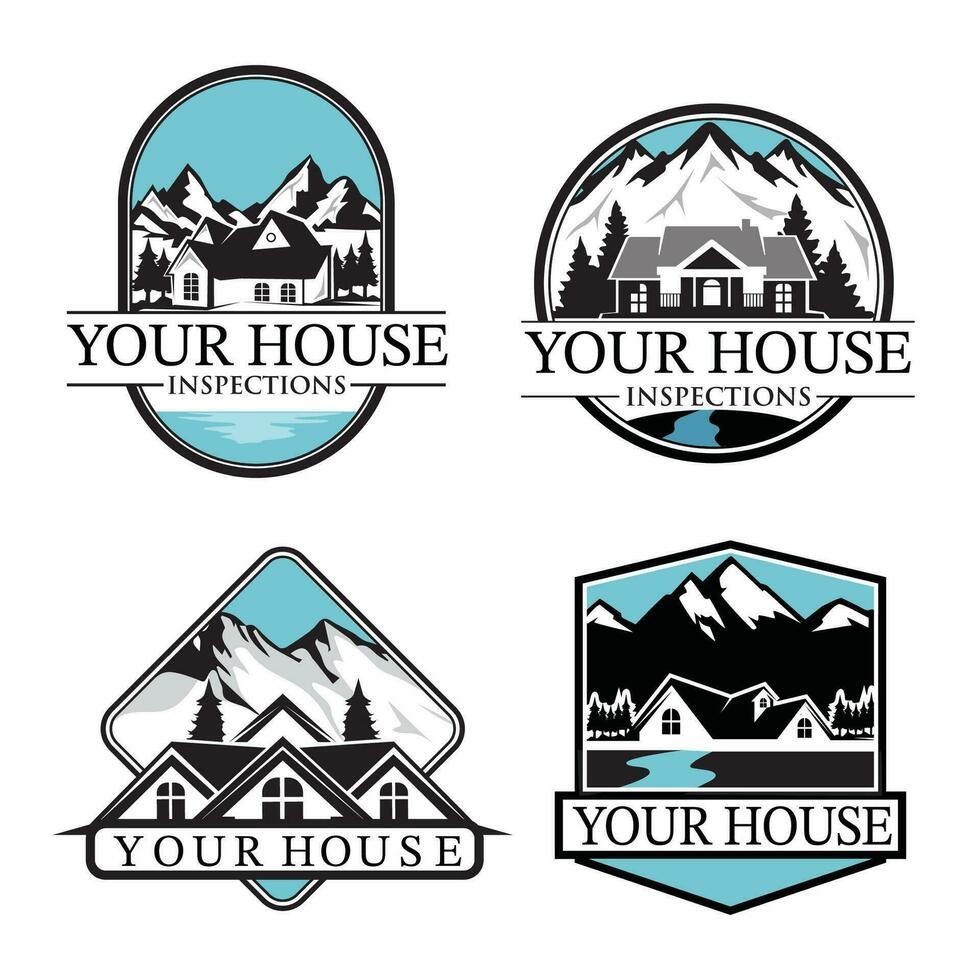 maison et Montagne logo conception modèle. vecteur