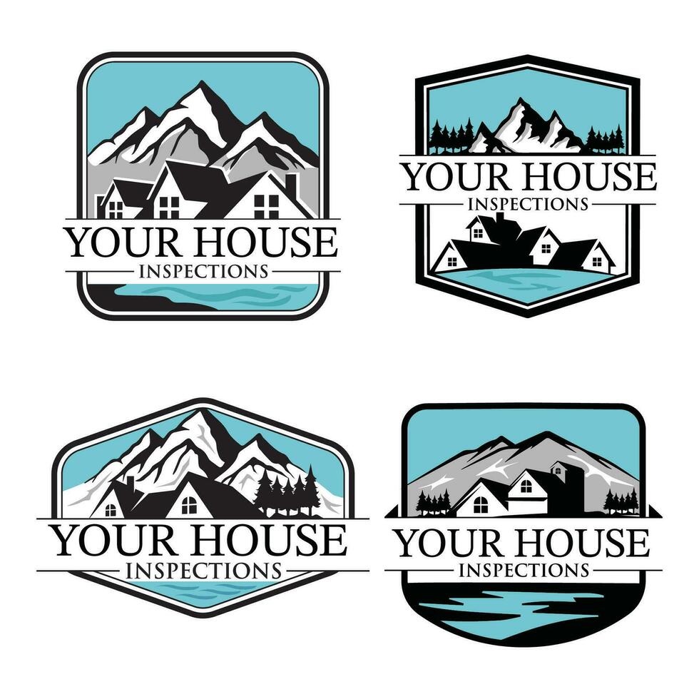 maison et Montagne logo conception modèle. vecteur