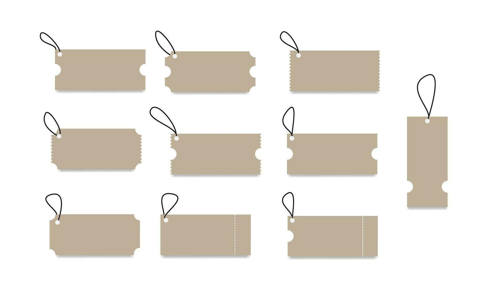ensemble de prix Mots clés coupon conception isolé sur une blanc Contexte. vecteur illustration.