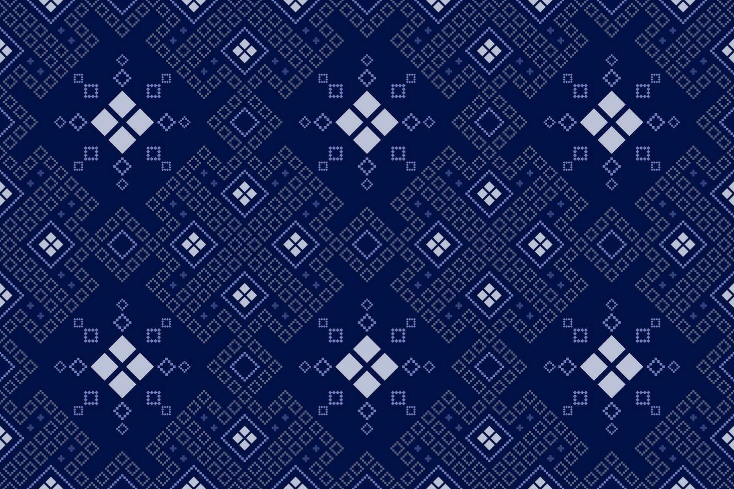 indigo marine bleu géométrique traditionnel ethnique modèle ikat sans couture modèle frontière abstrait conception pour en tissu impression tissu robe tapis rideaux et sarong aztèque africain Indien indonésien vecteur