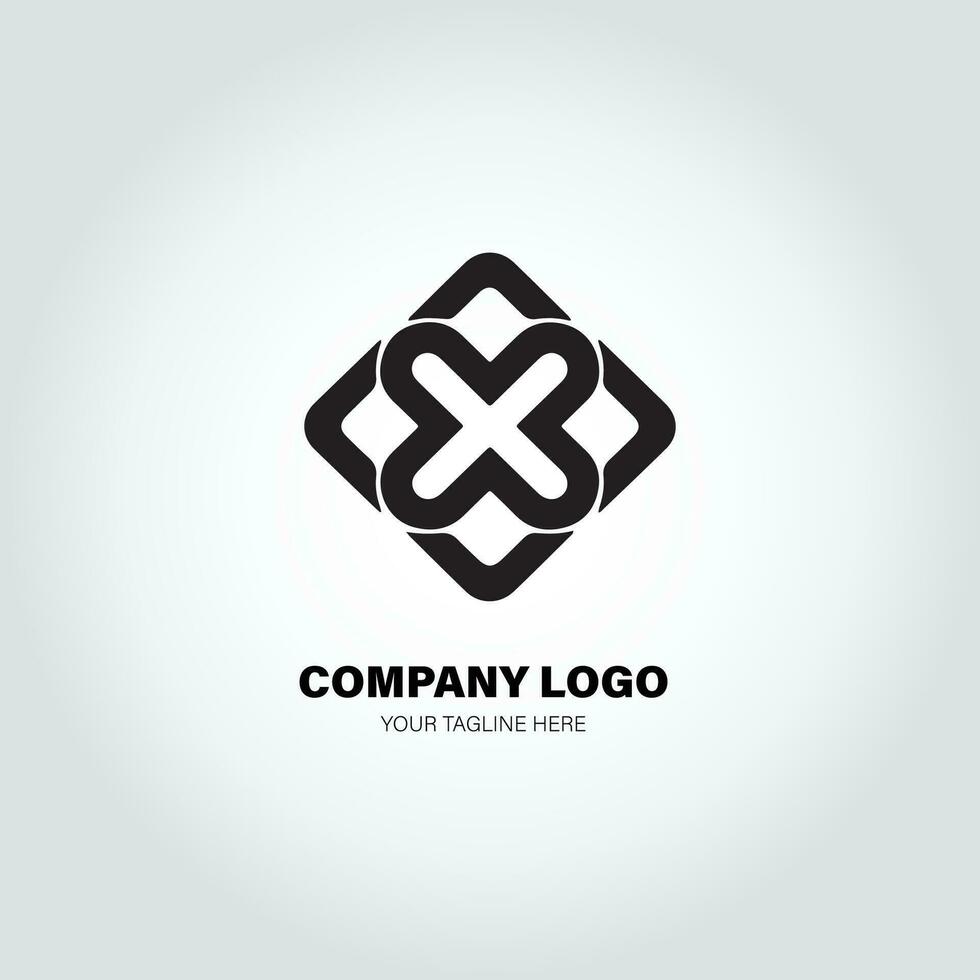 entreprise logo avec pivot formes, dans le style de minimaliste monochromatique, noir et blanc, simple, pochoir conception style vecteur