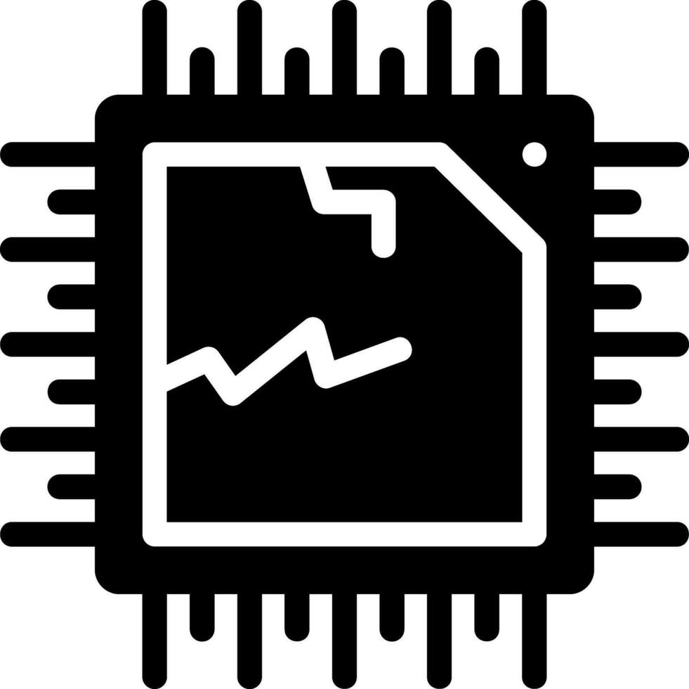 icône de glyphe de processeur vecteur