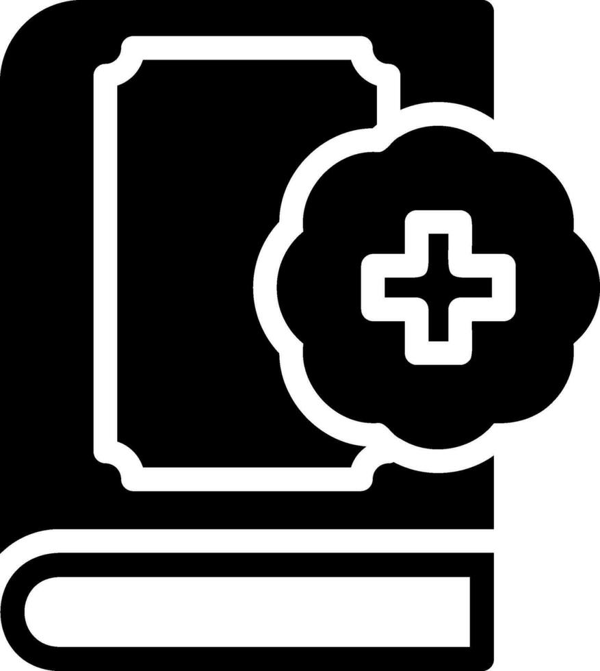 icône de glyphe de livre médical vecteur