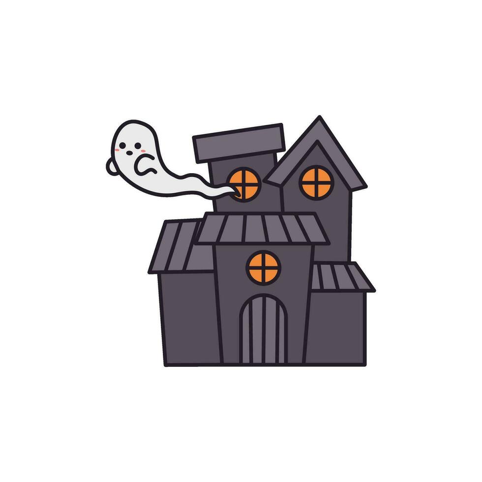 illustration de la maison hantée vecteur