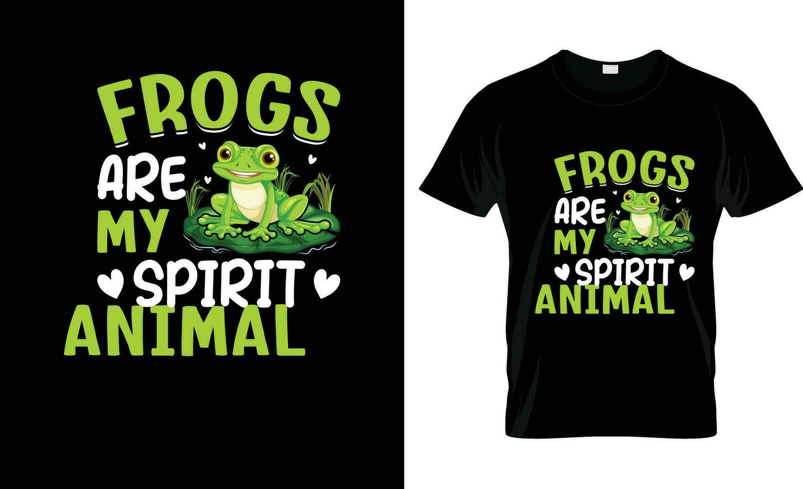 grenouilles sont mon esprit animal coloré graphique tee-shirt, tee-shirt impression maquette vecteur