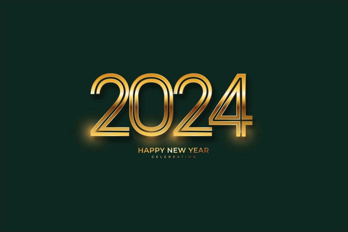 Facile et nettoyer conception content Nouveau année 2024. or Nombres pour Contexte pour bannières, affiches ou calendrier. vecteur