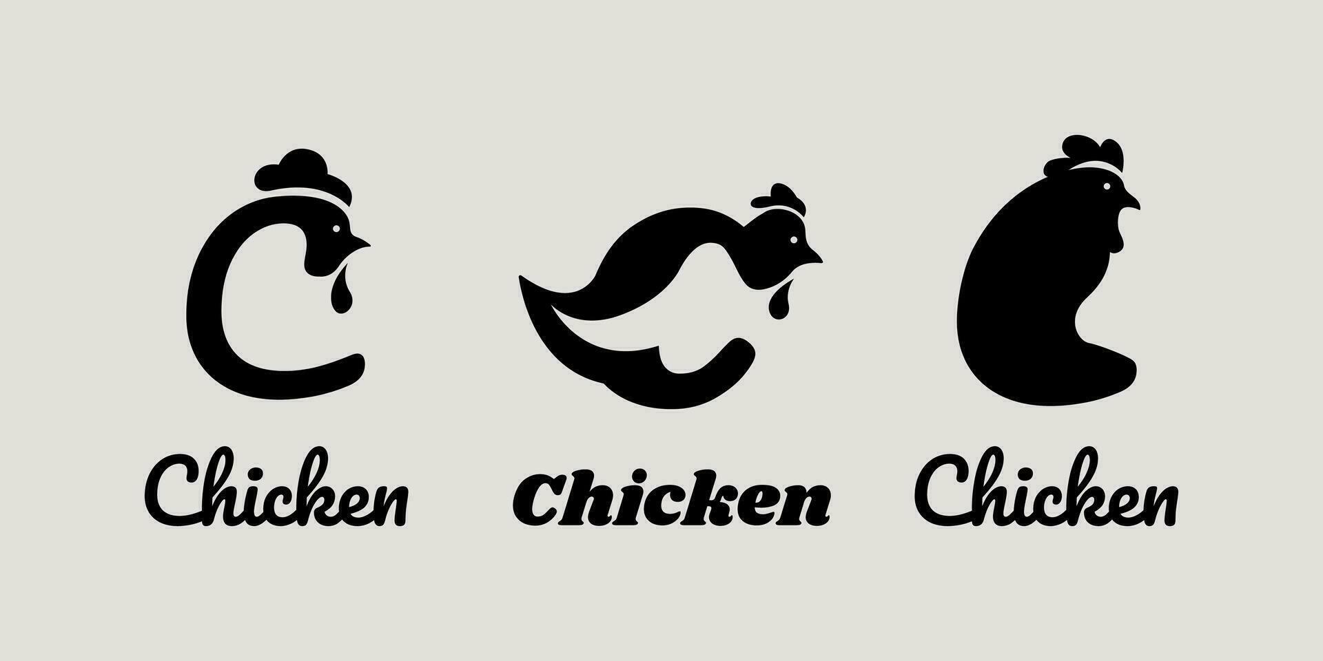 création de logo de poulet vecteur