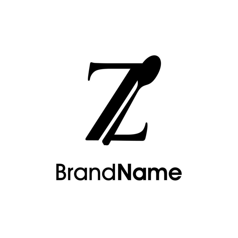luxe initiale z cuillère logo vecteur