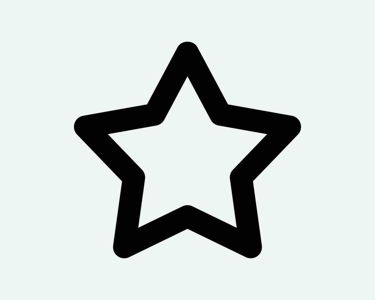 étoile ligne icône préféré enregistré noir blanc mince contour forme Noël élément prix ciel style 5 cinq point bouton marque app la toile vecteur symbole signe