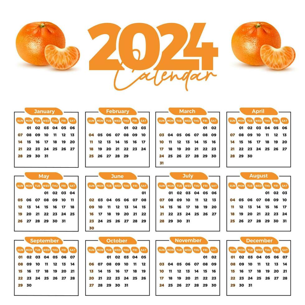 2024 calendrier conception modèle pour content Nouveau année vecteur