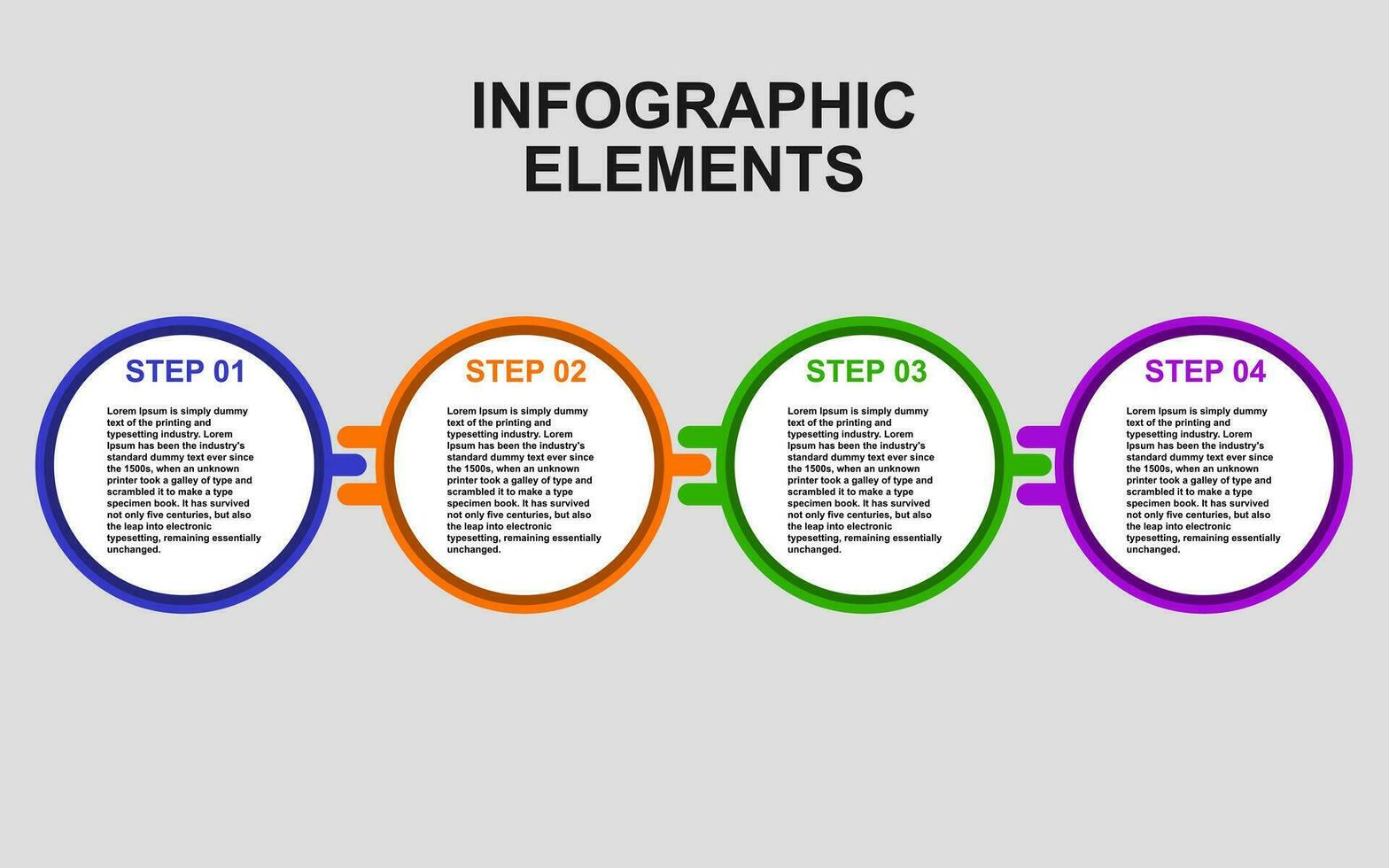 infographie modèle conception avec 4 pas. infographie conception pour présentations, bannières, infographies et affiches vecteur
