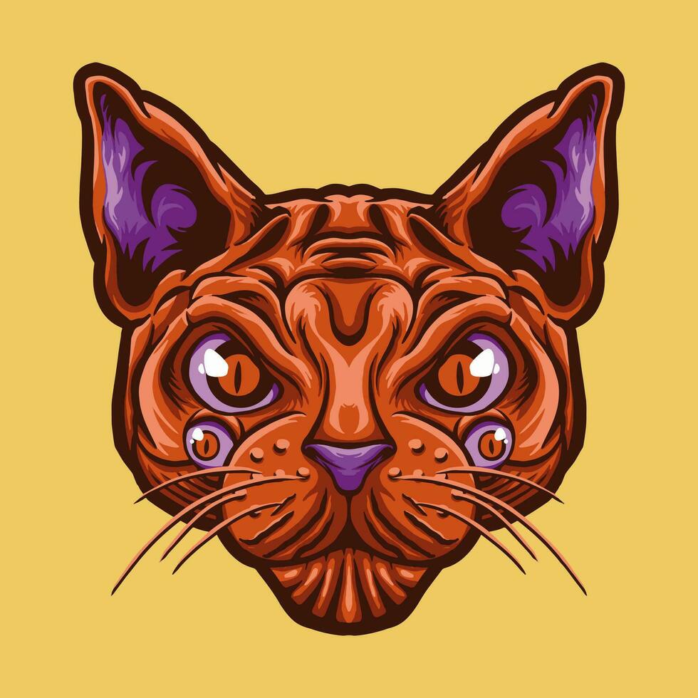 sphynx chat tête mascotte incroyable illustration pour votre l'image de marque affaires vecteur