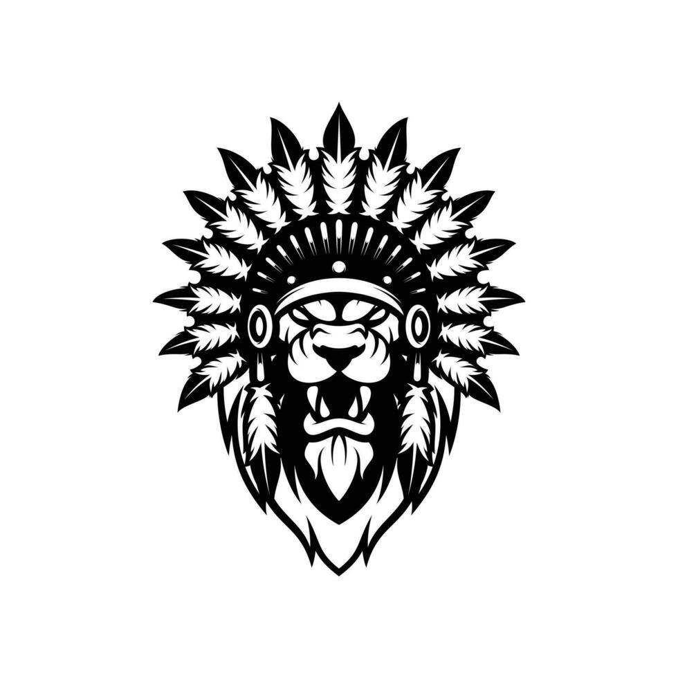 Lion apache contour vecteur