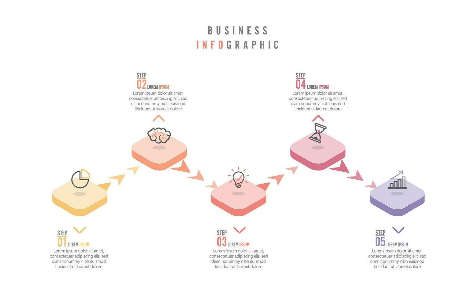 modèle d'infographie vectorielle avec étiquette en papier 3d, cercles intégrés. concept d'entreprise avec 5 options. pour le contenu, le diagramme, l'organigramme, les étapes, les pièces, l'infographie de la chronologie, le flux de travail, le graphique. vecteur