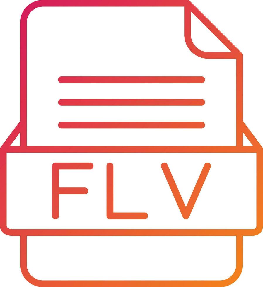 icône de format de fichier flv vecteur