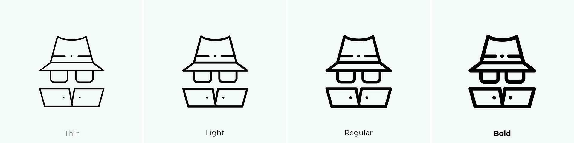 espion icône. mince, lumière, ordinaire et audacieux style conception isolé sur blanc Contexte vecteur