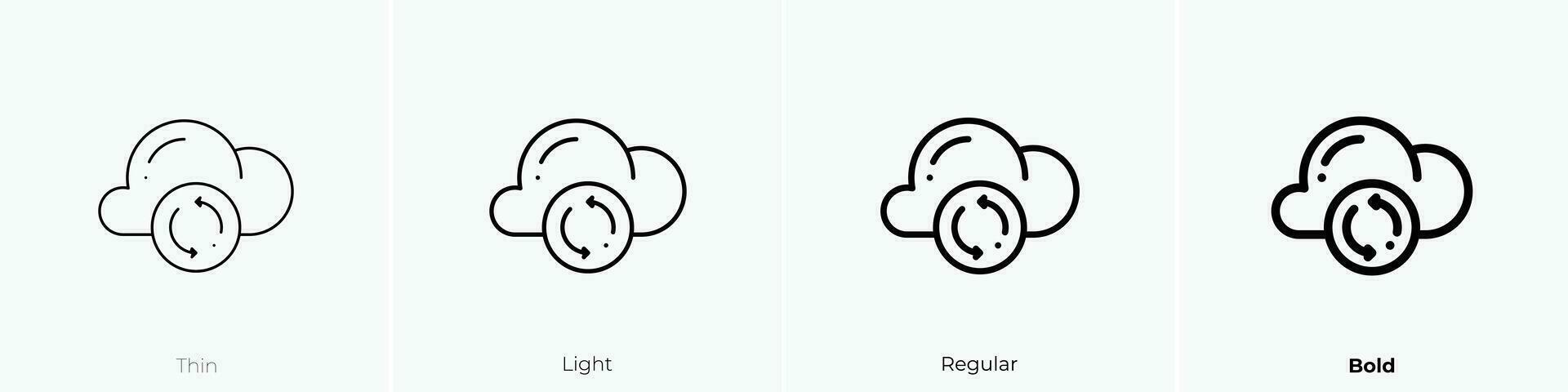 synchroniser icône. mince, lumière, ordinaire et audacieux style conception isolé sur blanc Contexte vecteur