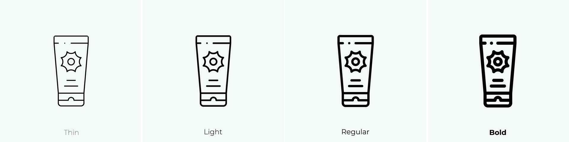crème solaire icône. mince, lumière, ordinaire et audacieux style conception isolé sur blanc Contexte vecteur