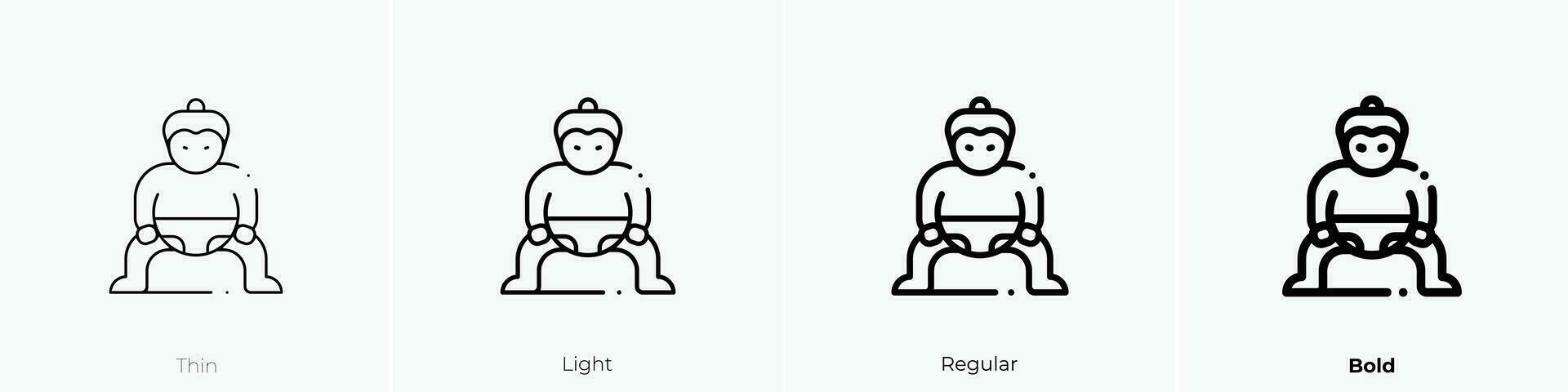 sumo icône. mince, lumière, ordinaire et audacieux style conception isolé sur blanc Contexte vecteur