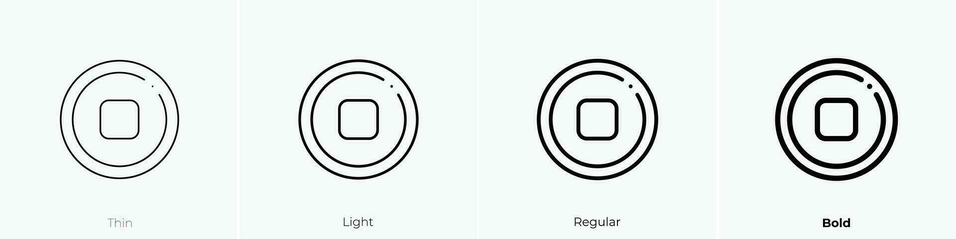 Arrêtez bouton icône. mince, lumière, ordinaire et audacieux style conception isolé sur blanc Contexte vecteur