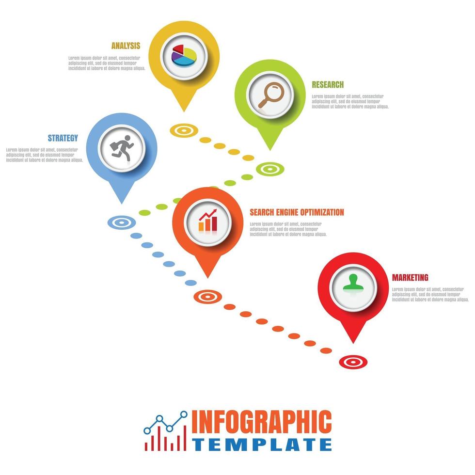 feuille de route d'entreprise chronologie infographie pointeurs conception pour abstrait modèle jalon élément diagramme moderne processus technologie numérique marketing données présentation graphique illustration vectorielle vecteur