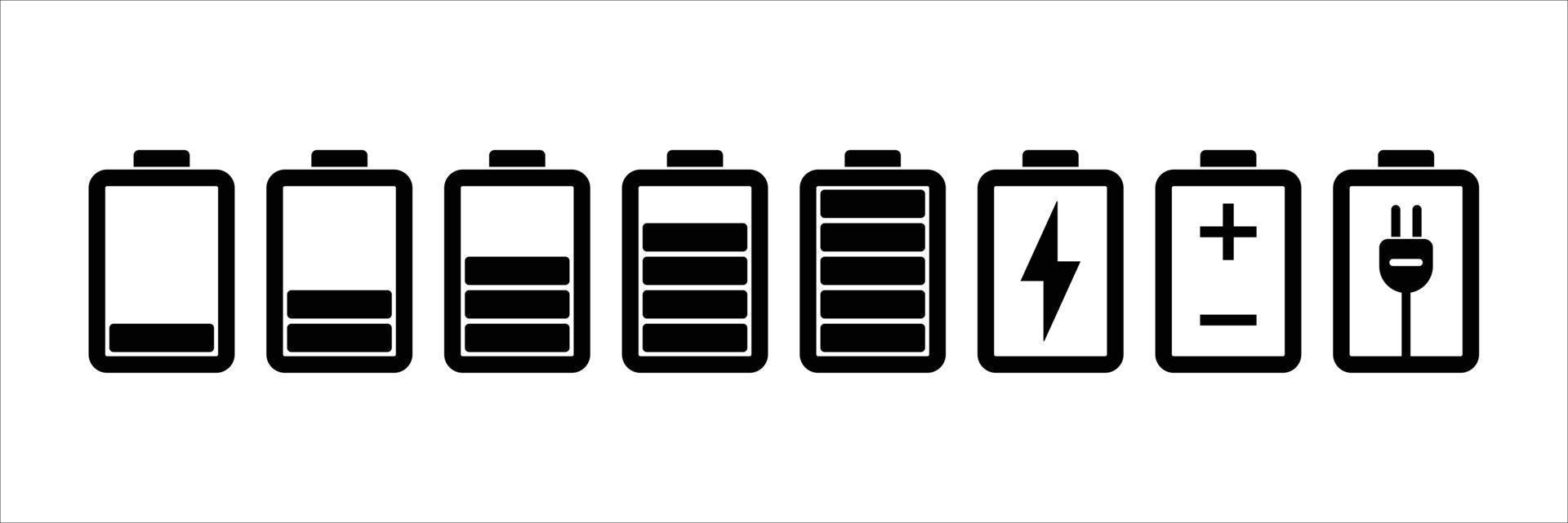 ensemble de logos de batterie mobile, ensemble d'icônes de batterie vecteur