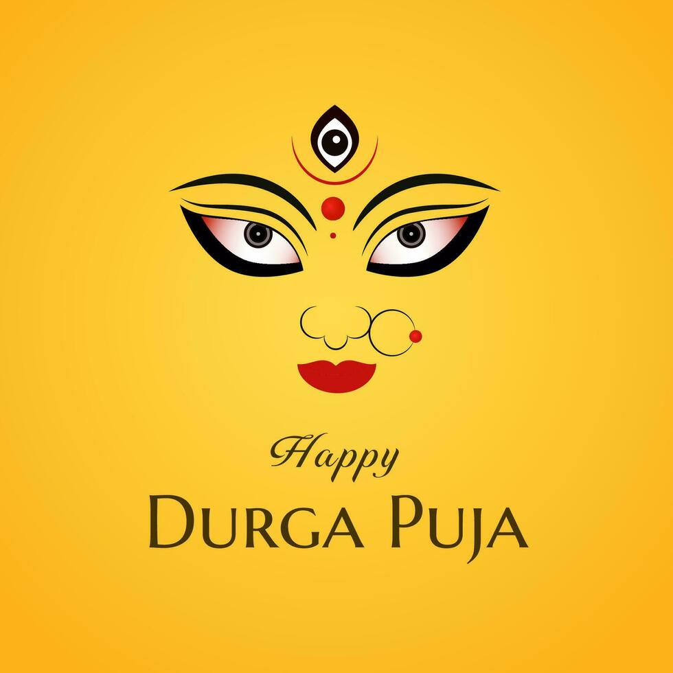 vecteur content durga puja déesse maa durga visage dans content durga puja, dusséhra, et navratri fête concept pour la toile bannière, affiche, social médias poste, et prospectus publicité, la toile, bannière, message,