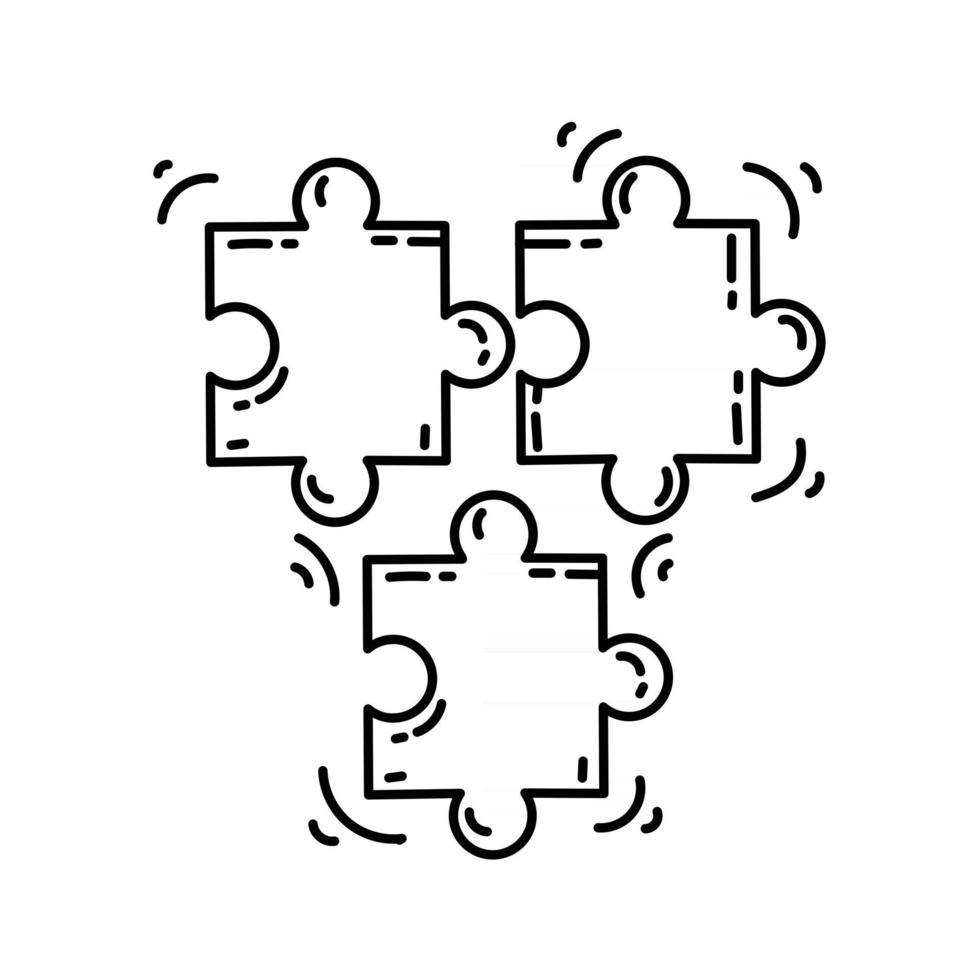 icône de solution de commerce électronique. jeu d'icônes dessinées à la main, contour noir, icône de griffonnage, icône vectorielle vecteur