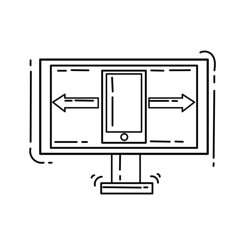 icône de commerce électronique réactive. jeu d'icônes dessinées à la main, contour noir, icône de griffonnage, icône vectorielle vecteur