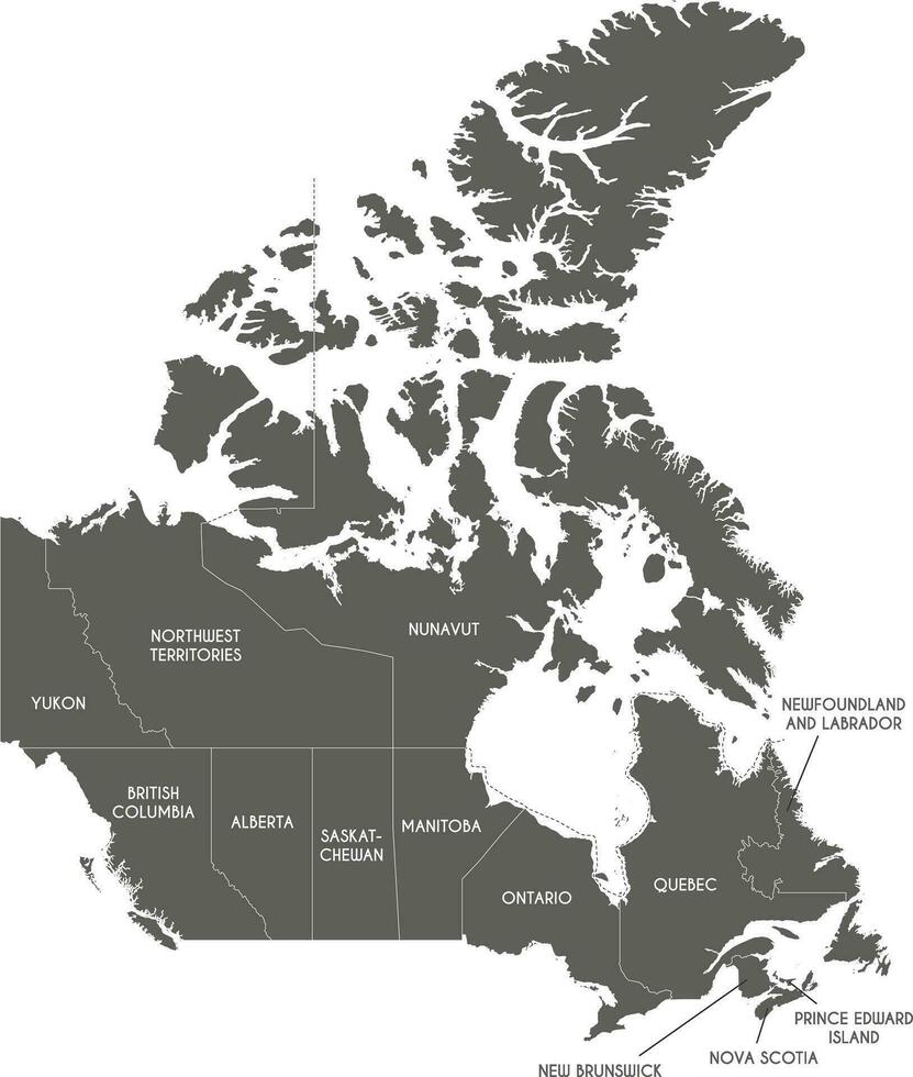 vecteur carte de Canada avec les provinces et territoires et administratif divisions. modifiable et clairement étiqueté couches.