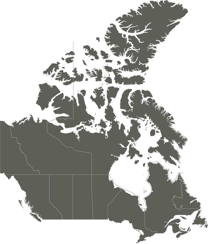 vecteur Vide carte de Canada avec les provinces et territoires et administratif divisions. modifiable et clairement étiqueté couches.