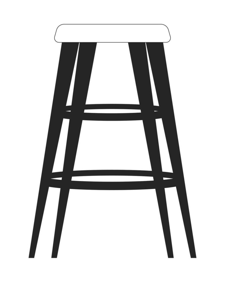 bar tabouret noir et blanc 2d ligne dessin animé objet. confortable café sièges. bar meubles isolé vecteur contour article. contemporain moderne intérieur. confort zone monochromatique plat place illustration