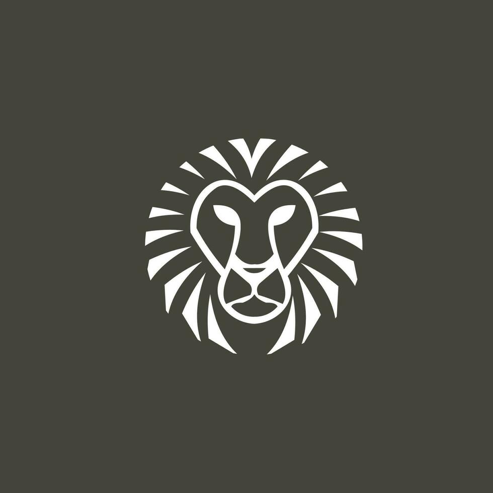 le Lion logo conception est en forme de comme une pyramide ou égyptien statue vecteur