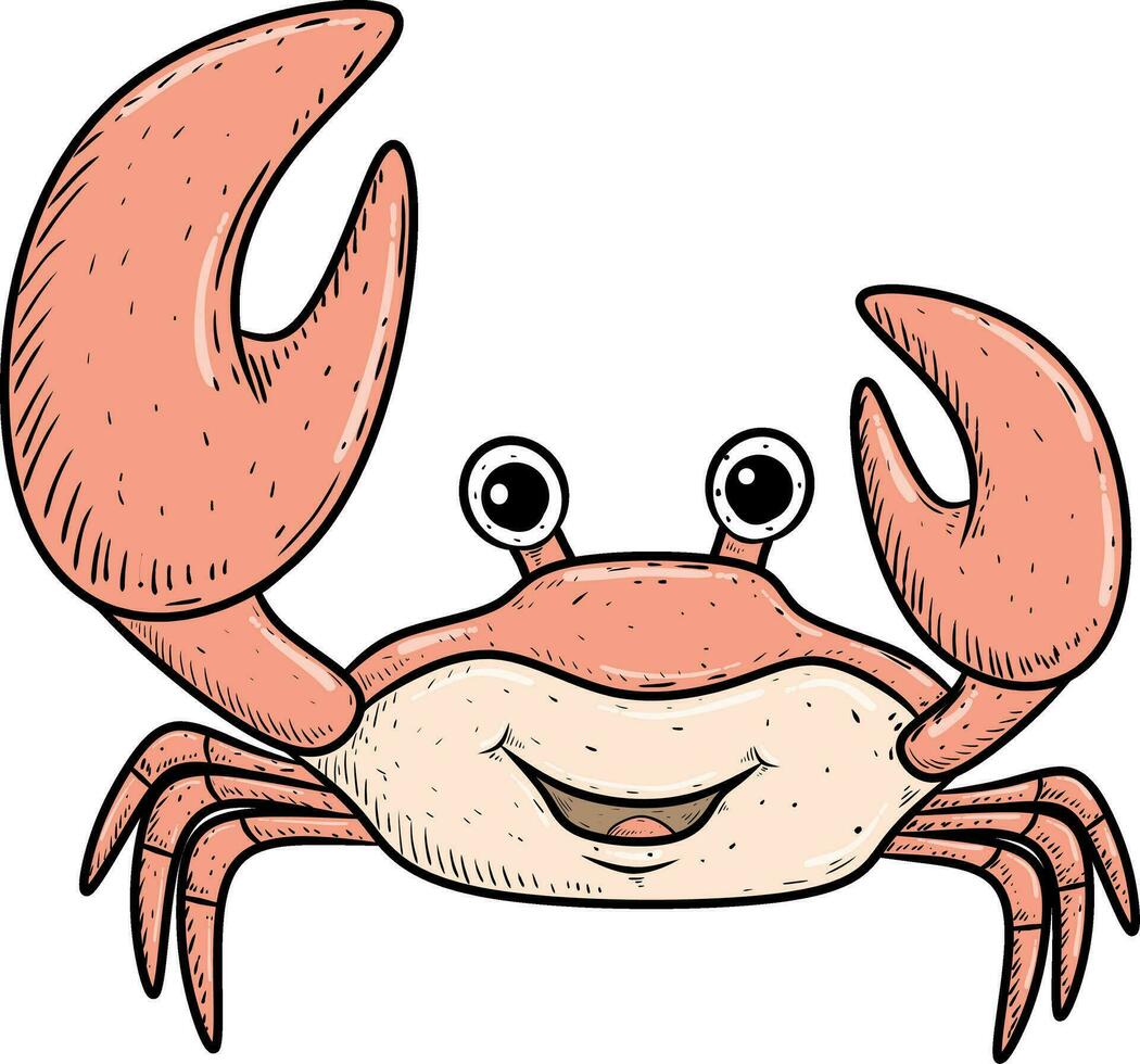 rouge Crabe dessin animé vecteur